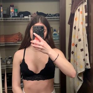 black lace bralette